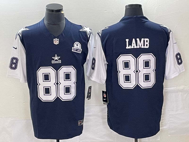 Men Dallas Cowboys 88 Lamb Blue Nike Vapor Limited 2023 NFL Jerseys